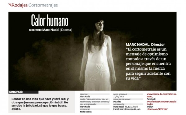 ACADEMIA revista oficial de la Academia del cine español Calor humano