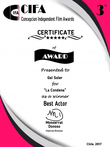 Best Actor. CIFA - Concepción Independent Film Awards (Chile).