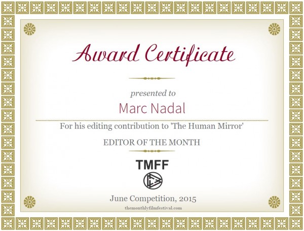 El espejo humano Premio Mejor Montaje Marc Nadal - TMFF