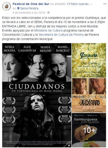 Sección Oficial del 14º Festival de Cine del Sur (Colombia).