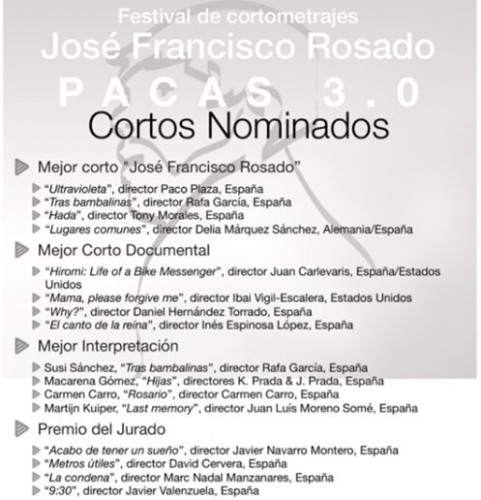 Festival de Cortometrajes "José Francisco Rosado" Pacas 3.0