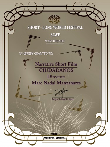 Ciudadanos Premio Mejor Cortometraje Narrativo