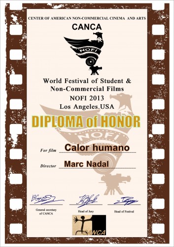 NOFI World Festival of Student & Non-commercial Films Calor Humano Marc Nadal