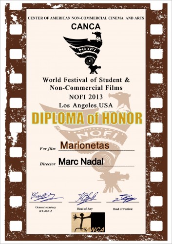 NOFI World Festival of Student & Non-commercial Films Marionetas Marc Nadal