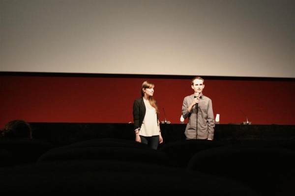 Núria Molina y Marc Nadal presentando La piel y el alma en La Filmoteca de Catalunya